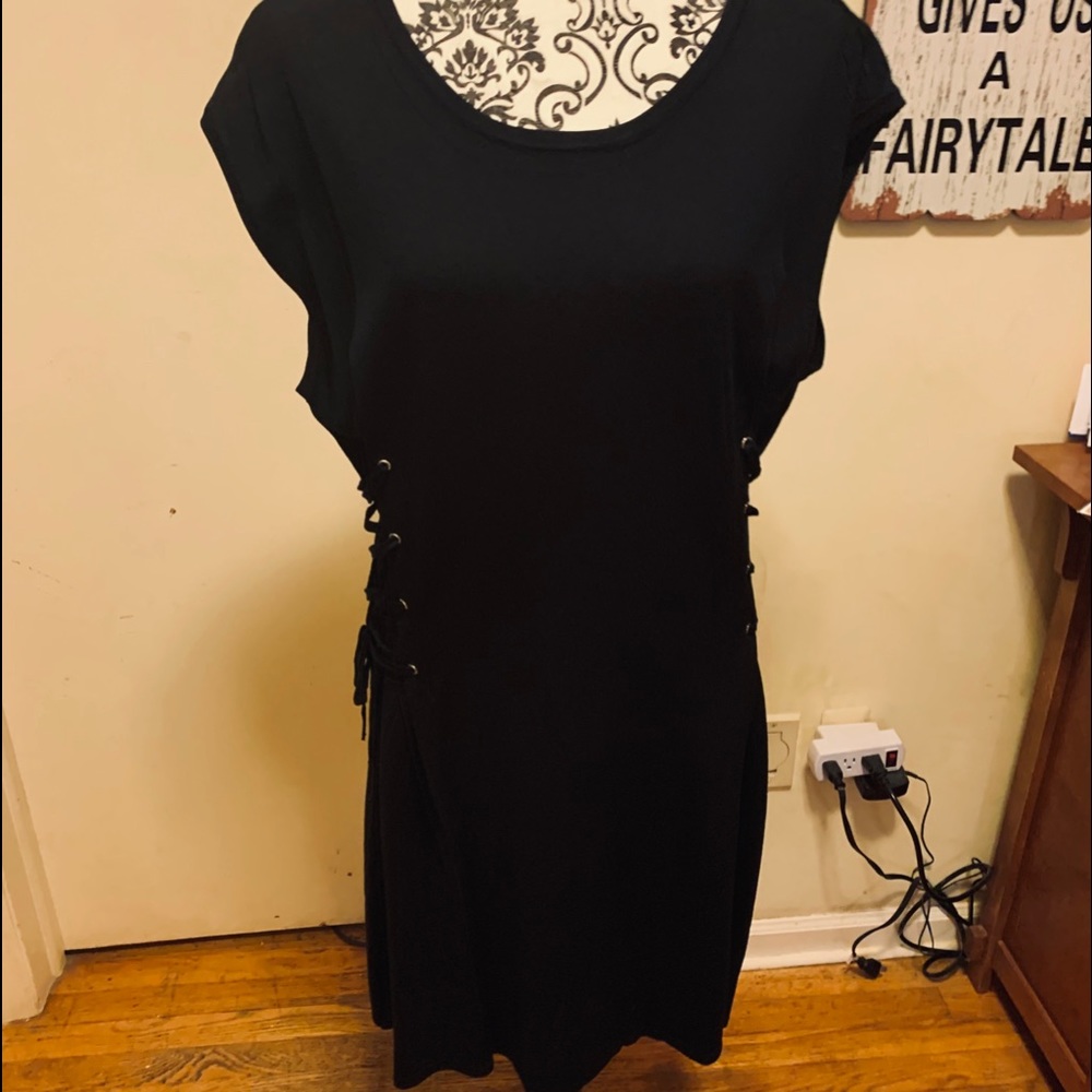 Black knit dress